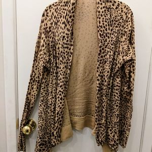 Danier Animal Print Sweater Cardigan - L